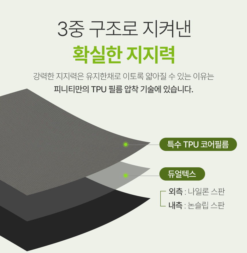 피니티 TPU 필름 압착 구조